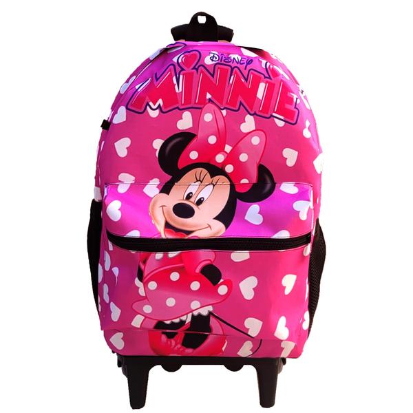 Imagem de Kit Mochila Rodinha Minnie Com Estojo E Lancheira Infantil