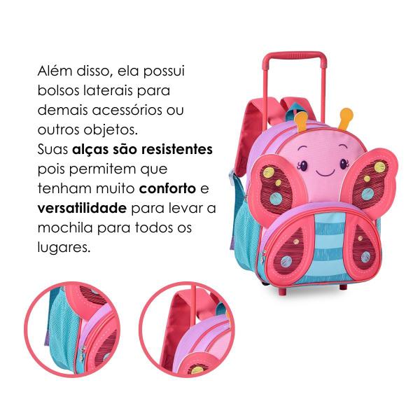 Imagem de Kit Mochila Rodinhas BORBOLETA '13 C/ Lancheira Térmica Infantil Escolar/Creche - Clio