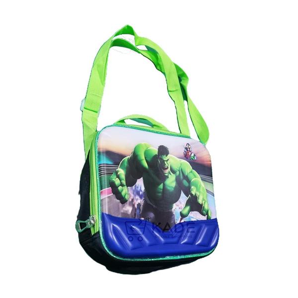 Imagem de Kit Mochila Rodinhas Com Estojo Lancheira Escolar 3 Pcs Hulk