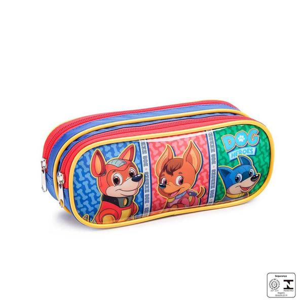 Imagem de Kit Mochila Rodinhas Dog Heroes Infantil Com Lancheira Estojo Seanite