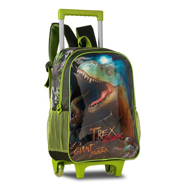 Imagem de Kit Mochila Rodinhas Escolar Infantil Dinossauro Masculino Lancheira Estojo