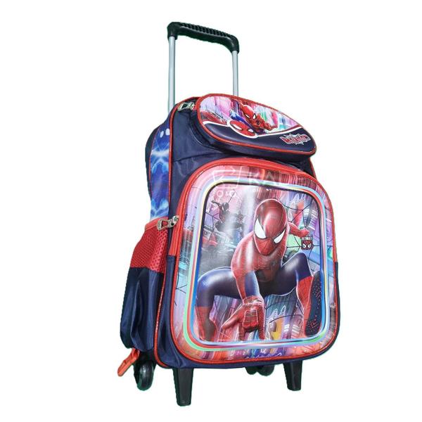 Imagem de Kit Mochila Rodinhas Estojo Lancheira Escolar 3 Pc Spider