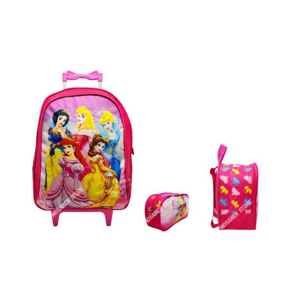 Imagem de Kit Mochila Rodinhas Feminina As Princesas Lancheira Estojo