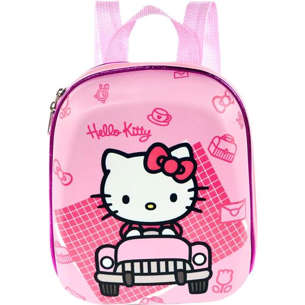 Imagem de Kit Mochila Rodinhas Hello Kitty Carro Lancheira Escolar 3D