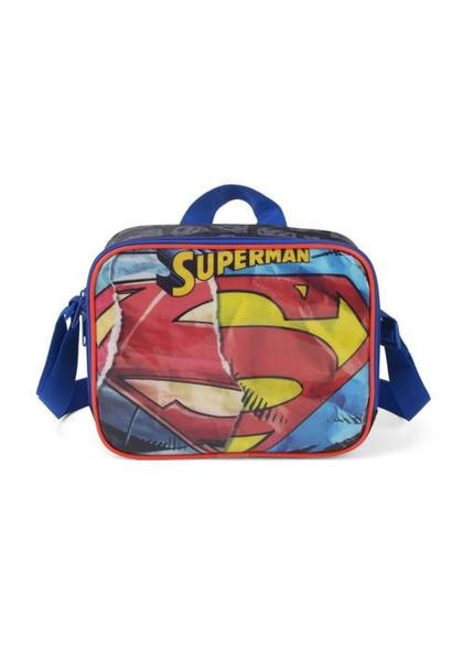 Imagem de Kit Mochila Rodinhas Lancheira térmica e Estojo Superman