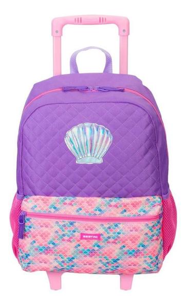 Kit Mochila Rodinhas Lancheira Térmica Infantil Escolar Menina Plus Pequena Sereia Sestini Imagem de Kit Mochila Rodinhas Lancheira Térmica Infantil Escolar Menina Plus Pequena Sereia Sestini