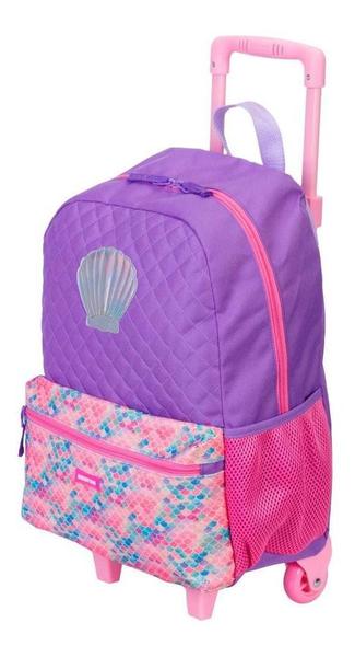 Kit Mochila Rodinhas Lancheira Térmica Infantil Escolar Menina Plus Pequena Sereia Sestini Imagem de Kit Mochila Rodinhas Lancheira Térmica Infantil Escolar Menina Plus Pequena Sereia Sestini