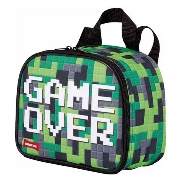 Imagem de Kit Mochila SBFP-7803 e Lancheira Escolar Infantil Game Over Plus Verde - Fuseco