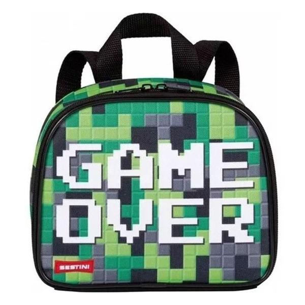 Imagem de Kit Mochila SBFP-7803 e Lancheira Escolar Infantil Game Over Plus Verde - Fuseco