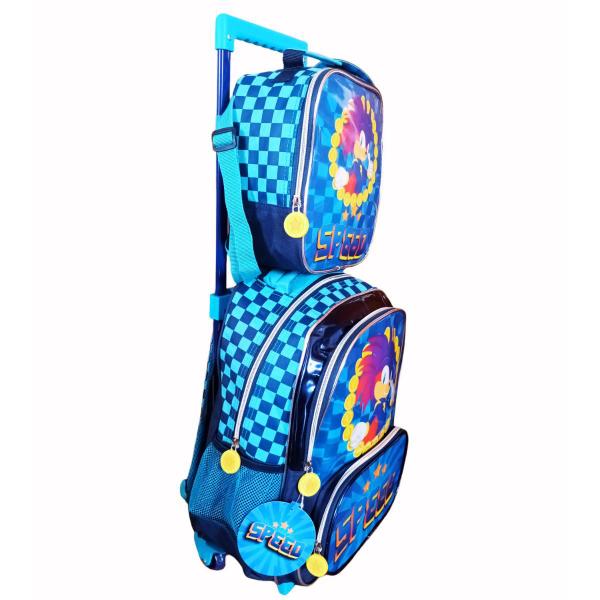 Imagem de Kit Mochila Sonic Rodinha Infantil C/ Lancheira e Estojo