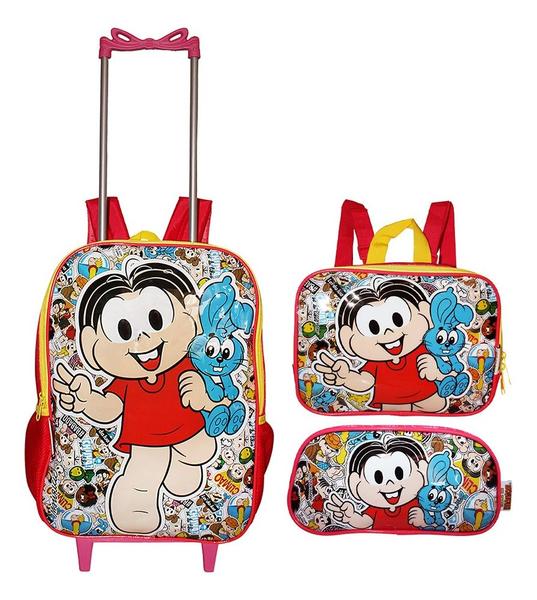 Imagem de Kit Mochila Turma Da Monica Infantil Rodinhas Lancheira Esco