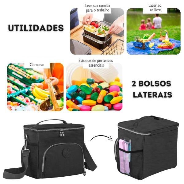 Imagem de Kit Mochila Unissex Ajustavel Colorida E Lancheira Luxo Resistente Escolar Cabe Notebook Livros Espaçosa Linda Moderna