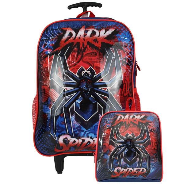 Imagem de Kit Mochilas Rodinhas + Lancheira Térmica Dark Spider Clio