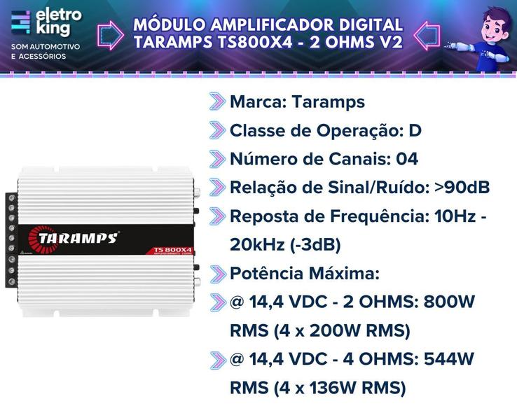 Imagem de Kit Modulo Amplificador Ts800x4 + 2 Alto Falante Bicho Papao