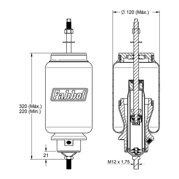 Imagem de Kit Mola Pneumática S5 P/G/R Dianteira Até 2011 - 2 Un