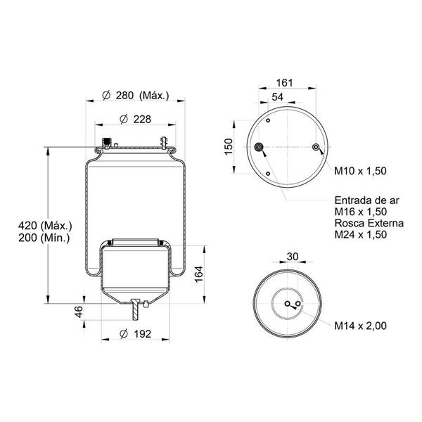 Imagem de Kit Mola Pneumática Suspensão Eixo c Base Volvo FH 2015 2 Un