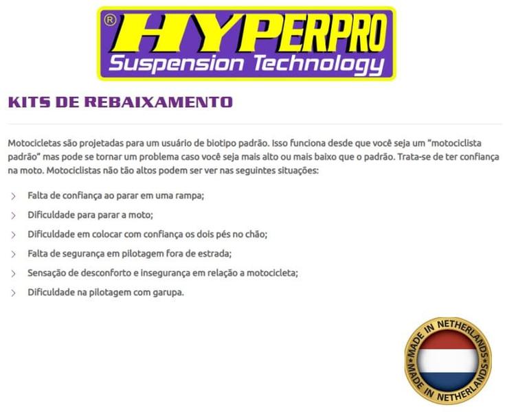 Kit molas Rebaixamento D+T Hyperpro Suzuki GSR 750 2011- Imagem de Kit molas Rebaixamento D+T Hyperpro Suzuki GSR 750 2011-