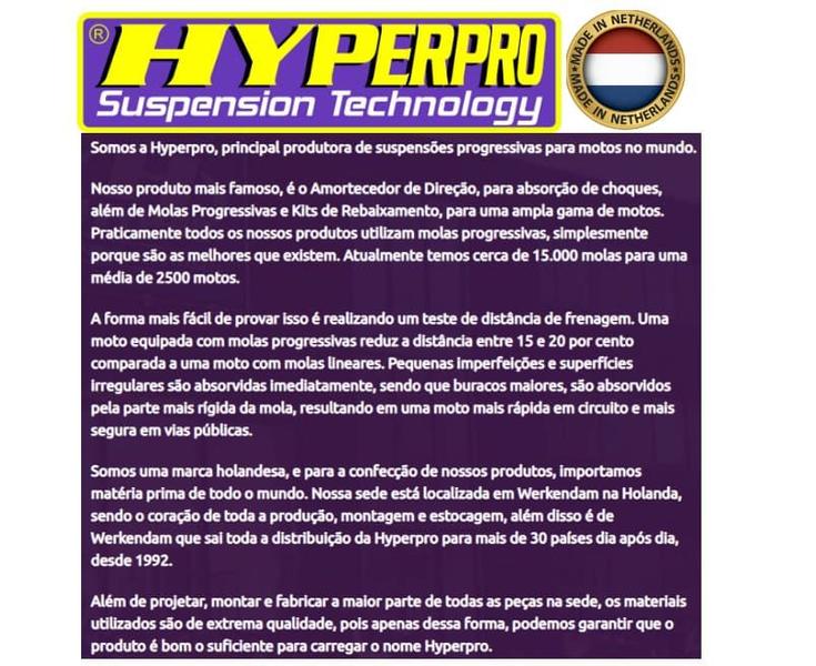 Kit molas Rebaixamento D+T Hyperpro Suzuki GSR 750 2011- Imagem de Kit molas Rebaixamento D+T Hyperpro Suzuki GSR 750 2011-