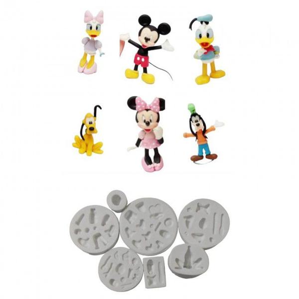 Imagem de Kit Moldes de Silicone Turma do Mickey 7 Pçs