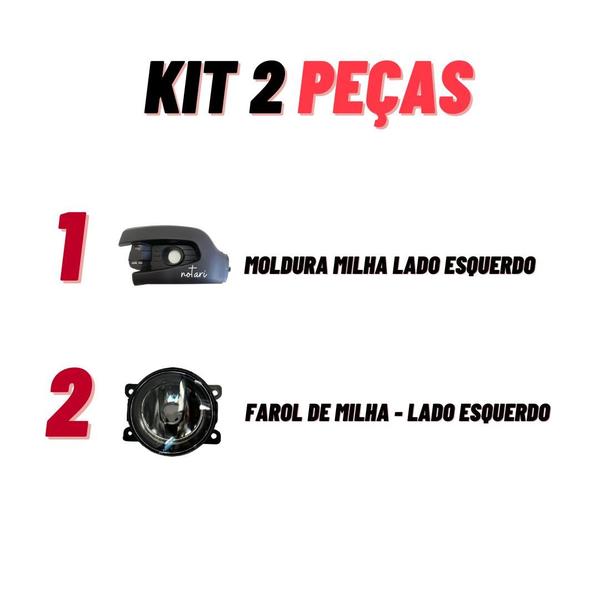 Imagem de Kit Moldura E Farol Milha Sandero Stepway 2011 2012 2013 2014