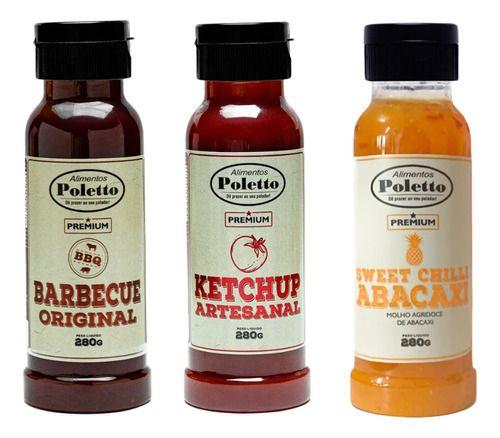 Imagem de Kit Molho Barbecue Ketchup E Sweet Chilli Abacaxi Poletto