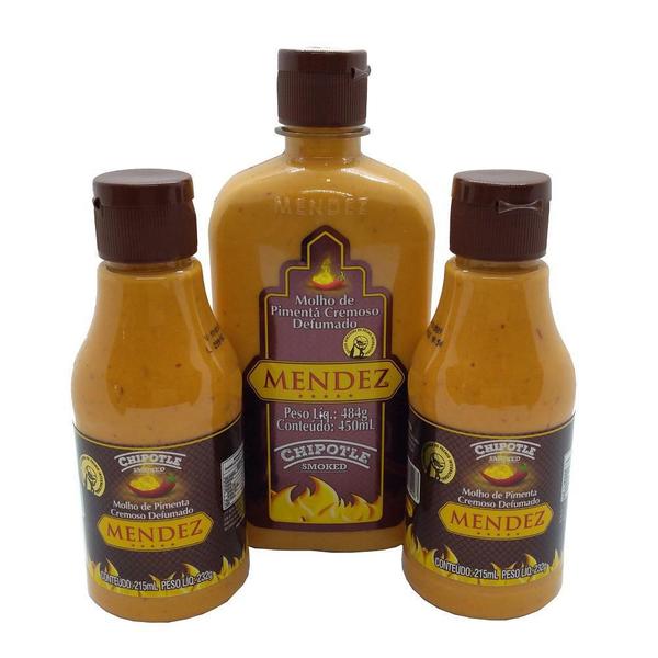 Kit Molho De Pimenta Mendez 03 Defumada Chipotle 215 450Ml Imagem de Kit Molho De Pimenta Mendez 03 Defumada Chipotle 215 450Ml
