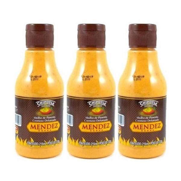 Imagem de Kit Molho Pimenta Mendez 215Ml 03 Cremosa Defumada Chipotle