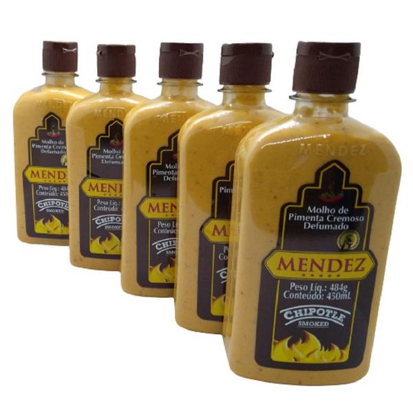 Kit Molho Pimenta Mendez 450ml 05 Cremosa Defumada Chipotle Imagem de Kit Molho Pimenta Mendez 450ml 05 Cremosa Defumada Chipotle