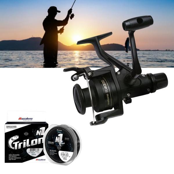 Imagem de Kit Molinete Shimano Ix 4000 + Linha Mzaferro Soft Black