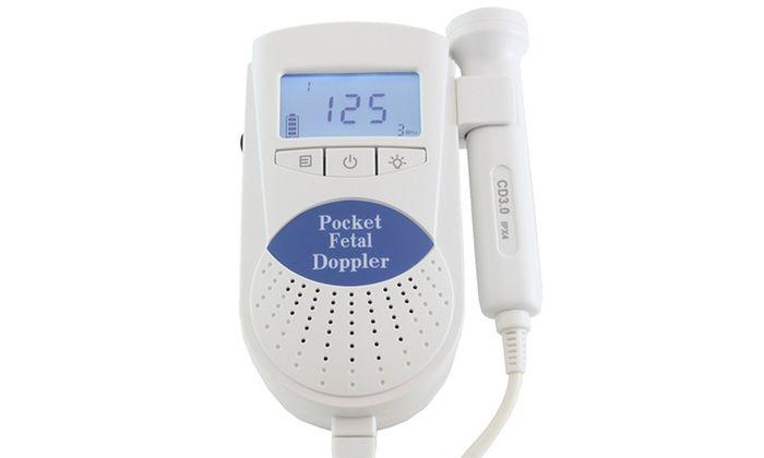 Imagem de Kit Monitor Fetal Doppler Pré Natal Lcd Digital Angel Sounds Com Gel Condutor Clínico