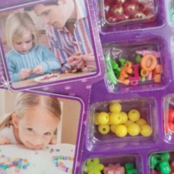 Imagem de Kit Montagem Bijuteria Miçanga Brinquedo Infantil 100 peças Fashion Beads