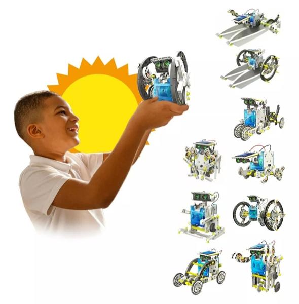 Imagem de Kit Montagem Robo Solar 13x1 Iniciante Educacional Robótica