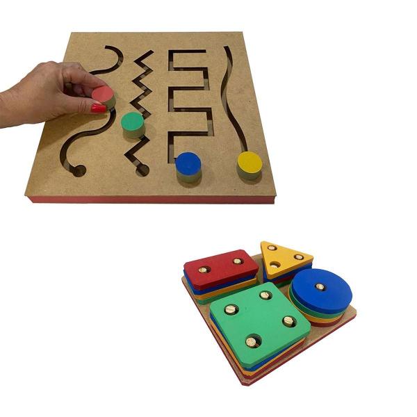 Kit Montessori - Painel Psicomotor e Prancha de Seleção - Tralalá Imagem de Kit Montessori - Painel Psicomotor e Prancha de Seleção
