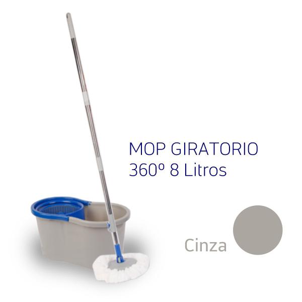 Imagem de KIT MOP GIRATORIO 360º 8L CLEAN TECH CT0001 CINZA