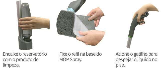 Imagem de Kit Mop Spray Com Reservatório De Água Com Refil Extra