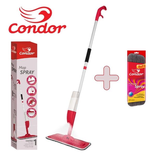 Imagem de Kit Mop Spray Esfregão Microfibra Rodo Limpeza Condor 1690 + 1 Refil Extra 1690R