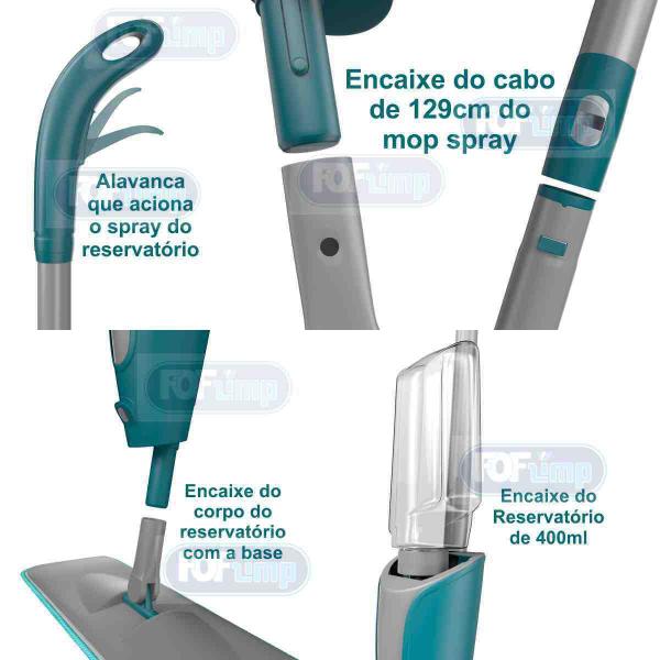 Imagem de Kit Mop Spray Flashlimp 400Ml Com Cabo 129Cm + 1 Refil Extra