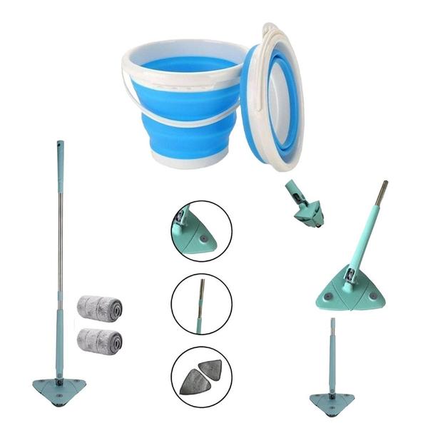 Imagem de Kit Mop Triangular 360 + Balde Retrátil - 123clean