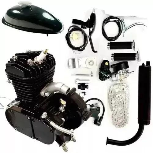 Imagem de Kit Motor Bicicleta 80cc Completo Motorizada Gasolina Tanque