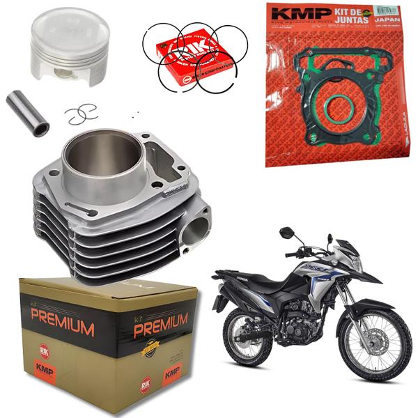 Imagem de Kit Motor Cilindro Pistão Juntas Anéis Kmp Premium Xre 190 2016 2017 2018 2019 2020 2021 2022 2023