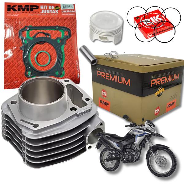 Imagem de Kit Motor Cilindro Pistão Juntas Anéis Kmp Premium Xre 190 2016 2017 2018 2019 2020 2021 2022 2023