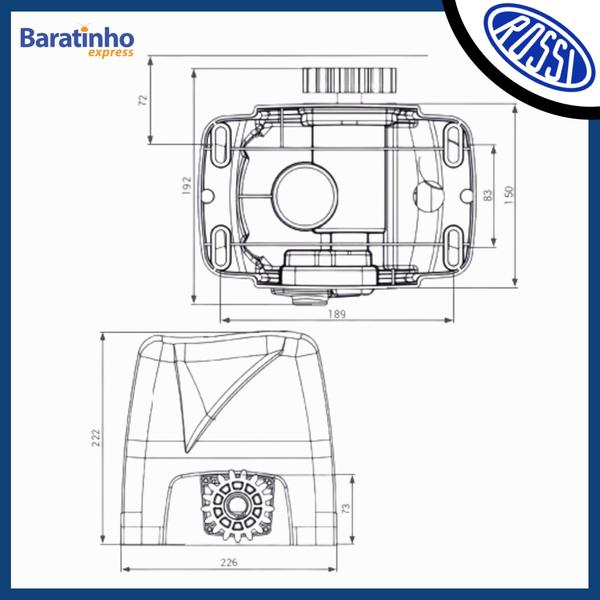 Imagem de Kit Motor Dz Atto V2 Turbo Rossi +1 Tx Click e 1 Controle 5m