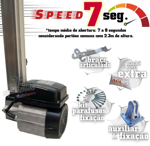 Imagem de Kit motor para portão AGL Speed Basculante 350kg 1/4 2 contr