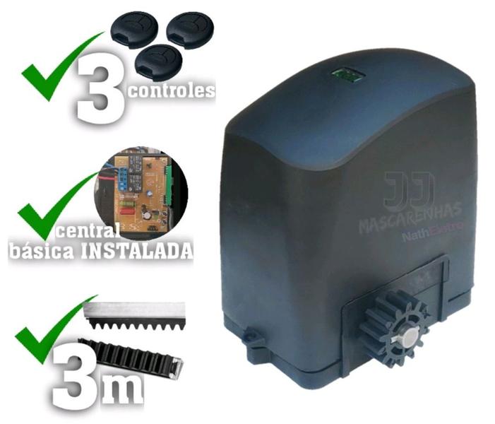 Imagem de Kit Motor Portao De Correr Simples Rcg 300kg 1/5cv 3m 3c