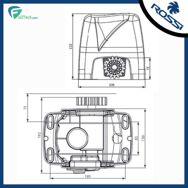 Imagem de Kit Motor Portão Dz Nano Rossi 600Kg+1 TxClick 1 Controle 5m