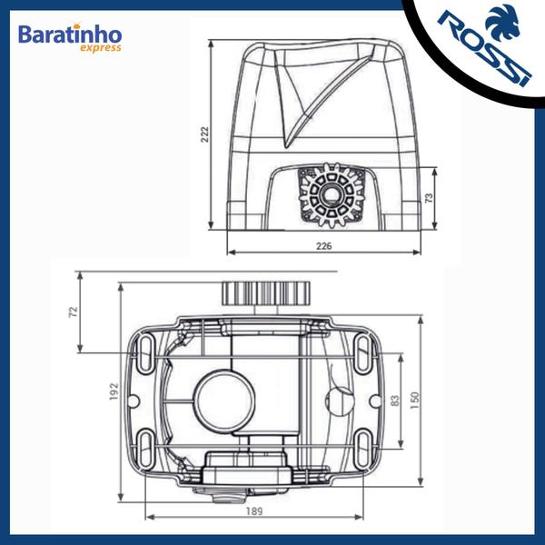 Imagem de Kit Motor Portão Rossi Deslizante Nano 600Kg + 1 Controle 3m