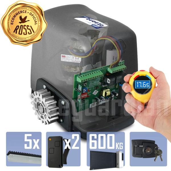 Kit Motor Rossi 1/4CV Dz Nano Turbo 5m Crem 2 Control Portão Eletrônico Deslizante 600kg Imagem de Kit Motor Rossi 1/4CV Dz Nano Turbo 5m Crem 2 Control Portão Eletrônico Deslizante 600kg