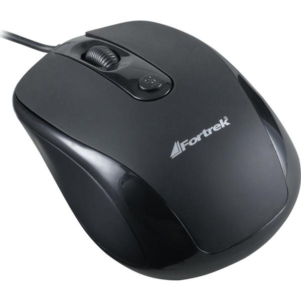 Imagem de Kit Mouse Com Fio USB Óptico 2400Dpi OM-103BK Fortrek + Mousepad Ergonômico Gel ERG-102