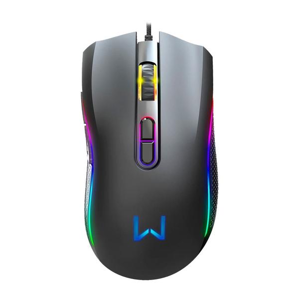 Imagem de  Kit Mouse e Mousepad Gamer Multi Warrior Armory 7 Botões RGB Preto - MO396