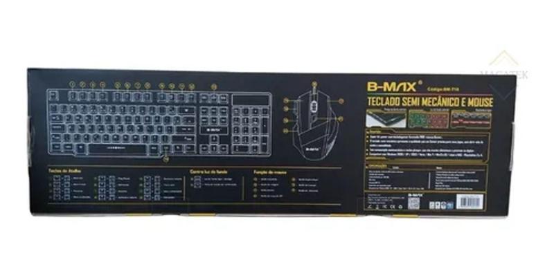 Imagem de KIT MOUSE E TECLADO GAMER, SEMI MECANICO B-max